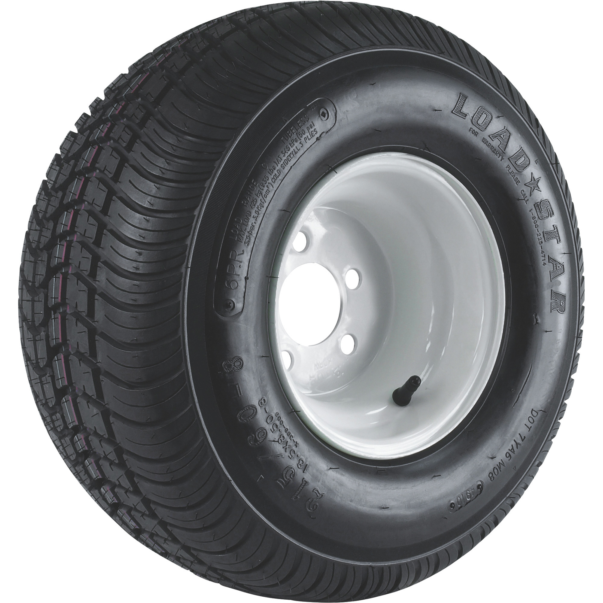Kenda Loadstar 8in. BiasPly Trailer Tire and Wheel Assembly, 215/608